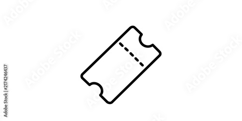 Fotografía Admit one paper ticket stub icon with perforated line for event access