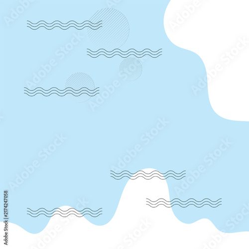 Abstract blue background, minimalist liquid organic shapes with wavy line patterns, modern web banner template, clean corporate presentation backdrops, vector illustration
