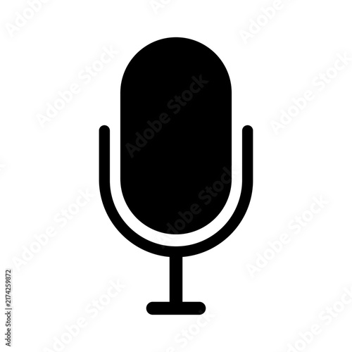 Studio microphone audio broadcast black vector silhouette icon