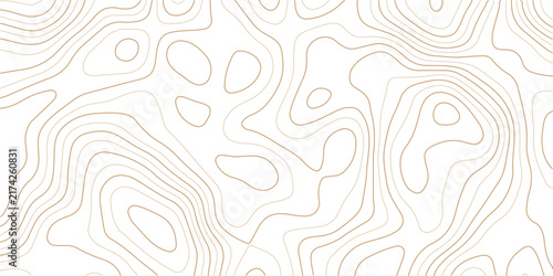 Minimalist topographic contour line vector background. Seamless repeating map terrain pattern texture. Abstract geography design for paper products and web.