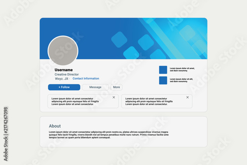 Foto Linkedin banner mockup, profile page header mockup presentation template