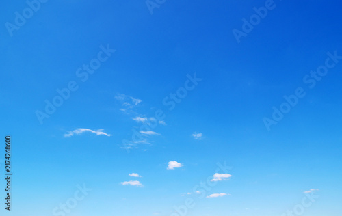 Canvas Print Blue sky background with a tiny clouds