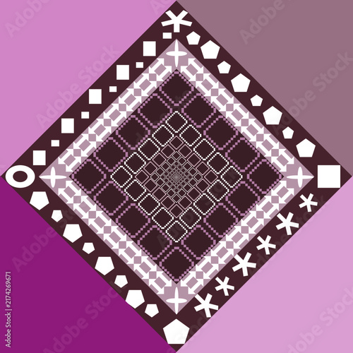 Beautiful ethnic lineart background from geometric shape pattern.