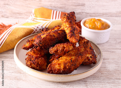 fried crispy chicken strips