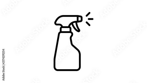 Spray bottle for cleaning with spray mist symbol and sparkles.