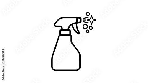 Spray bottle with trigger and bubbles for cleaning and hygiene.