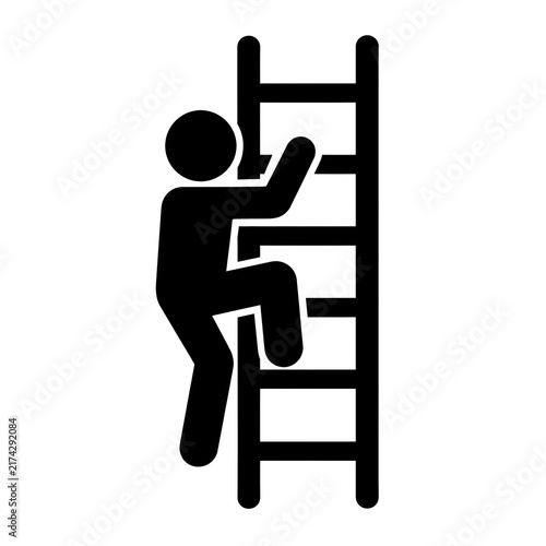 man climbing ladder