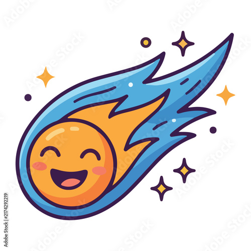Yellow Smiling Face Emoticon Icon with Happy Expression