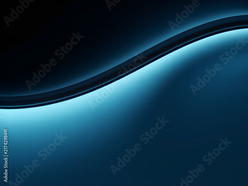 Abstract Blue Wave Background with Glowing Soft Light Curve Design