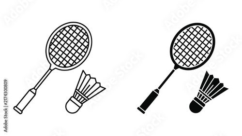 Badminton racket and shuttlecock vector illustration