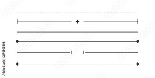 Minimal Horizontal Line Decorations Set, Divider and Separator Elements