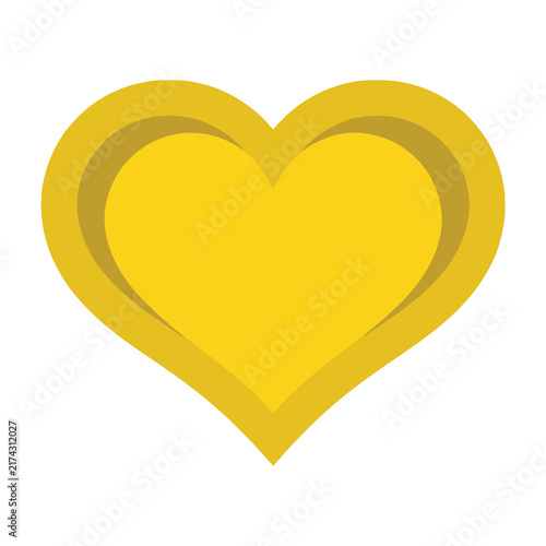 Golden heart symbol icon love care affection
