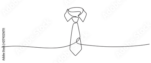 Minimalist Continuous Line Tie with Head Silhouette