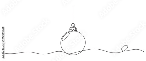 Minimalist Christmas Ornament Continuous Line Art