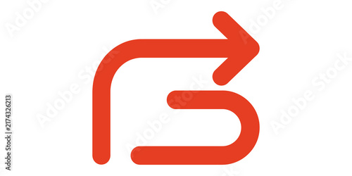 Fotografía Orange redo arrow symbol, curved directional icon indicating reversal or repeat action for user interfaces