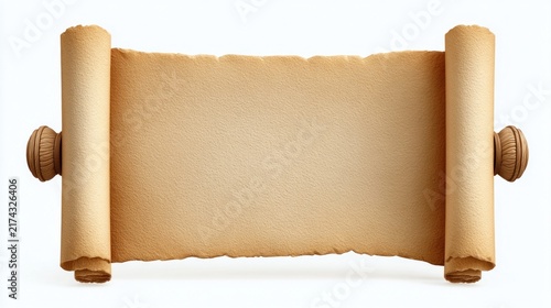 Obraz na płótnie Vintage parchment scroll isolated against a clean backdrop