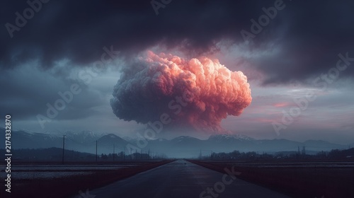 Dreamlike vista with unusual atmospheric phenomenon