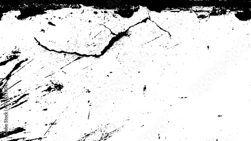 Black and white high contrast grunge texture with cracked surface details, abstract distressed background pattern for design projects