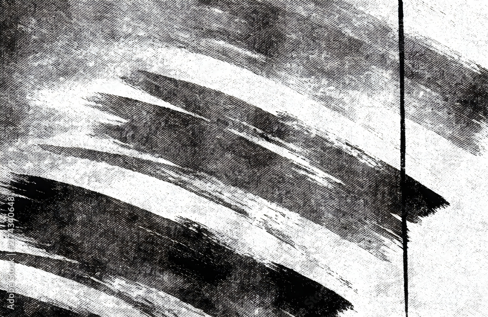 Fototapeta premium Abstract black and white brush strokes pattern with dynamic artistic lines