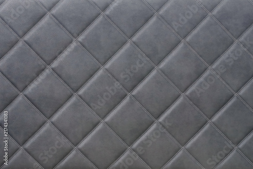 Konstfotografi Gray quilted leather upholstery with diamond stitching and soft padded surface