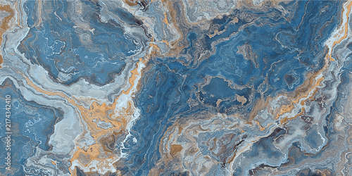 Foto Blue marble with copper accents
