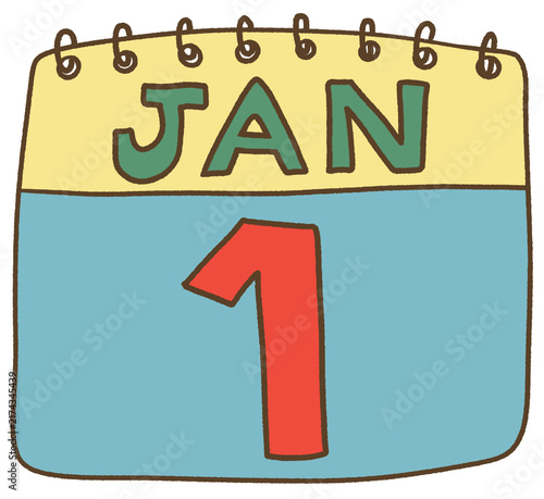 January 1 Calendar Clipart