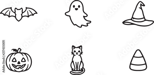 Halloween cartoon characters set
