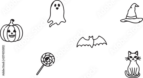 Halloween cartoon characters set