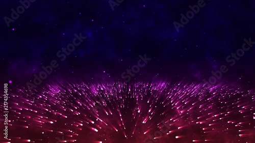 Glowing particles radiation motion background, abstract motion background shining colorful particles, shimmering glittering particles with bokeh, awards show event asset footage.4k video