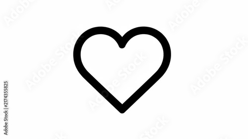 Minimal Heart Like Icon Animation on White Background