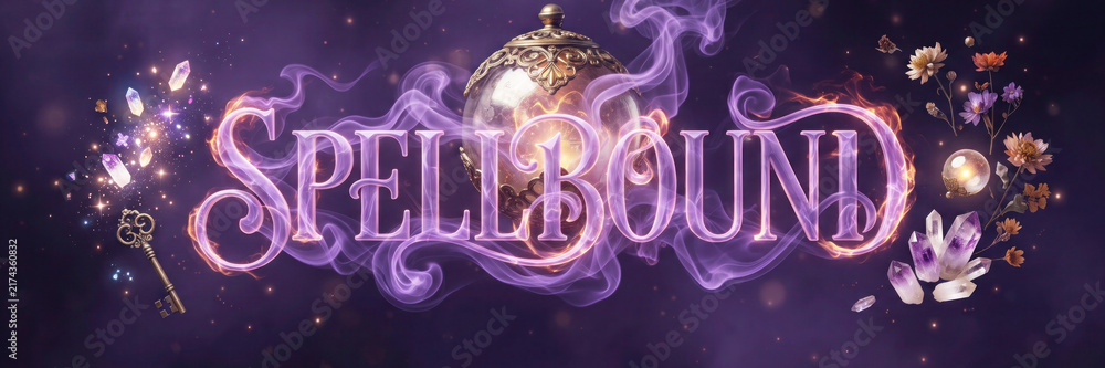 Fototapeta premium Spellbound halloween 3d magic banner
