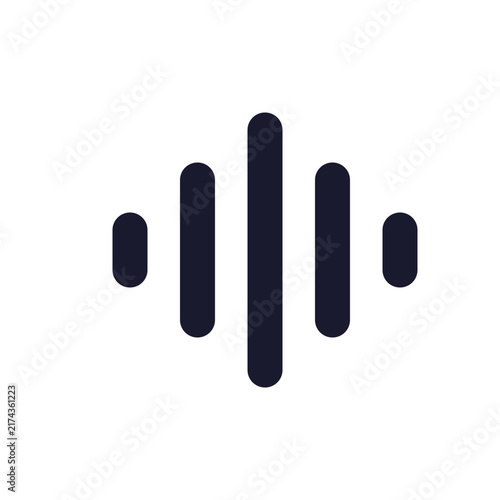 Voice assistant sound wave audio bold simple vector icon