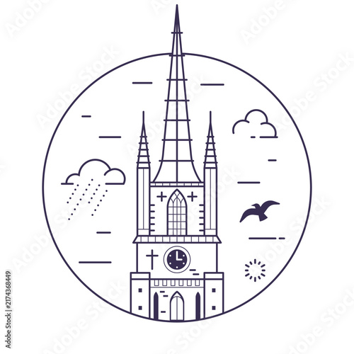 Photography Riddarholmen Church Stockholm Landmark Line Icon