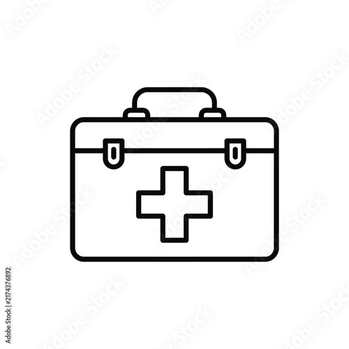First Aid Kit Flat Icon Vector Illustrator