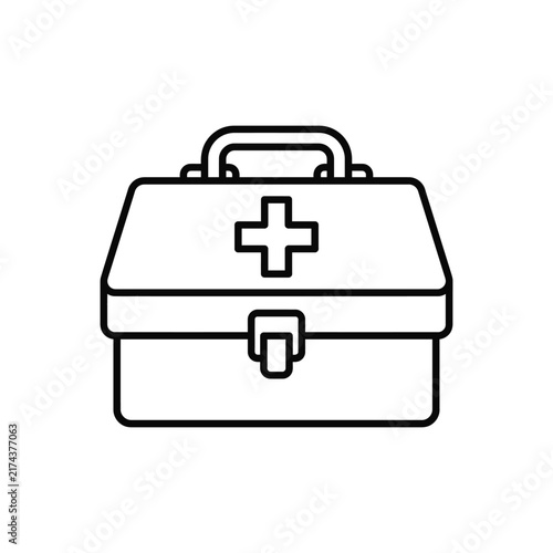 First Aid Kit Flat Icon Vector Illustrator