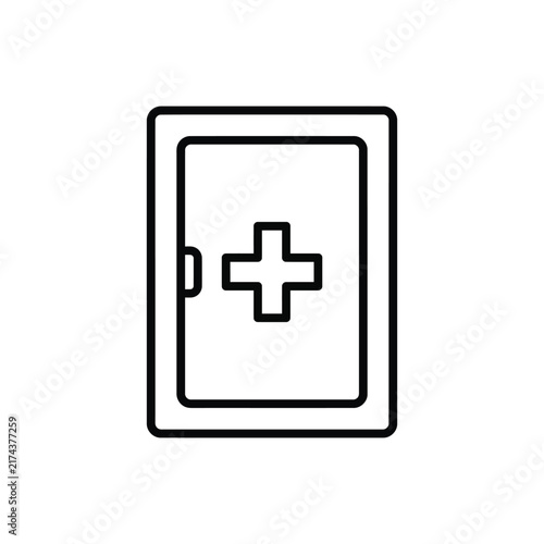 First Aid Kit Flat Icon Vector Illustrator
