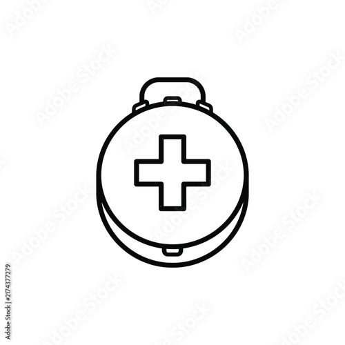 First Aid Kit Flat Icon Vector Illustrator