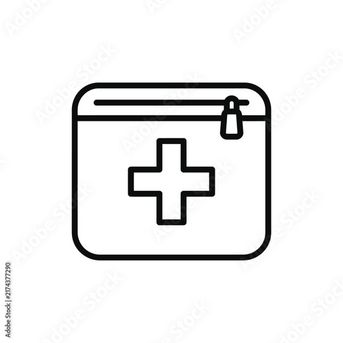First Aid Kit Flat Icon Vector Illustrator