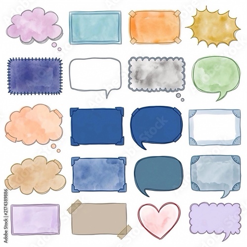set of colorful speed bubbles