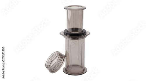 Fotografía Manual immersion coffee press, portable plastic espresso maker, specialty brewin