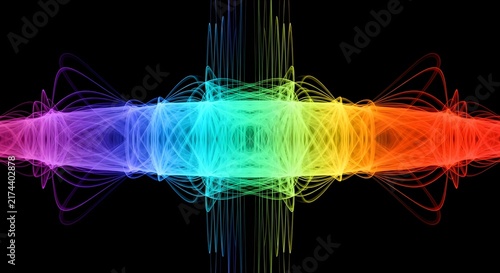 Vibrant Abstract Light Beam with Colorful Wave Distortion for Creative Design and Digital Art