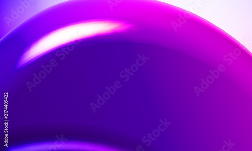 Cuadro en lienzo Abstract 3d render of a glossy purple sphere with smooth curves and vibrant ligh