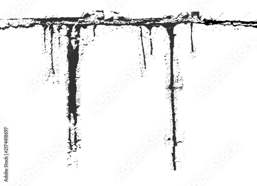 Tapety artystyczne Black dripping paint grunge border