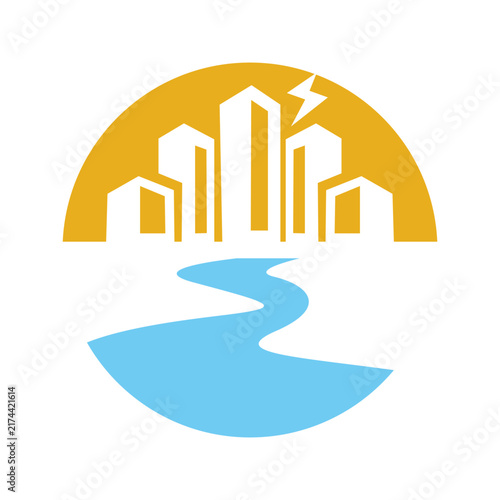 City Skyline And River Logo