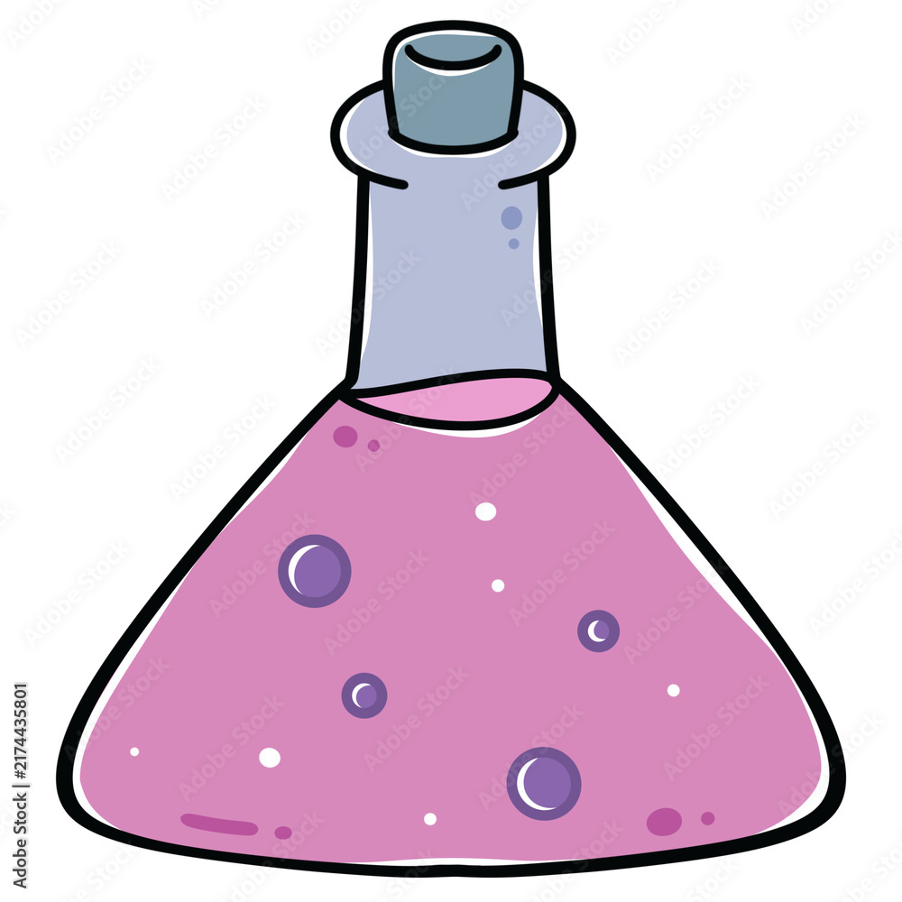 Obraz premium Pink Potion Bottle Illustration