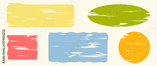 Vector flat illustration. Notes. Colored isolated stickers on a notebook. Good for personal notes at school at work or for a banner in the office.