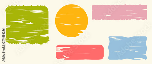 Vector flat illustration. Notes. Colored isolated stickers on a notebook. Good for personal notes at school at work or for a banner in the office.