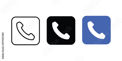 Bild auf Leinwand Call Icon Set  Phone Call and Telephone Symbols PNG