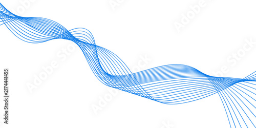 Photography abstract blue wave pattern flowing with elegant curvature and smooth lines, suggesting a futuristic and dynamic digital art