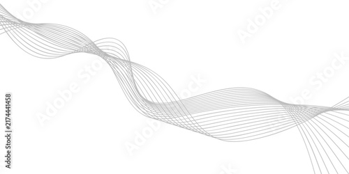 Картината върху платно smooth undulating wave-like pattern formed by fine grey lines on a plain background, suggesting a flowing rhythm and abstract elegance